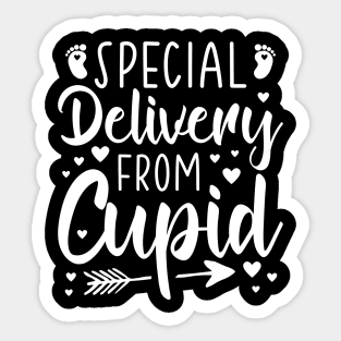 Valentines Day Pregnancy Announcement, Valentine pregnant couples, Special Delivery From Cupid Sticker